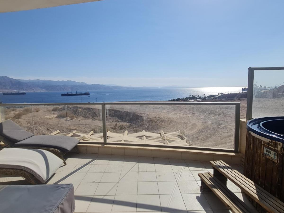 אילת Top-Luxury Exclusive Аpt With Jacuzzi In Front Of The Sea מראה חיצוני תמונה